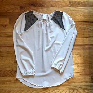 Halo black and cream blouse